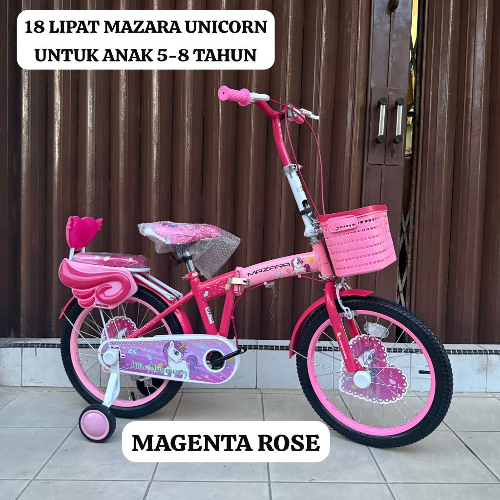 (BATAM) Sepeda Anak Perempuan Mini 18 LIPAT MAZARA UNICORN