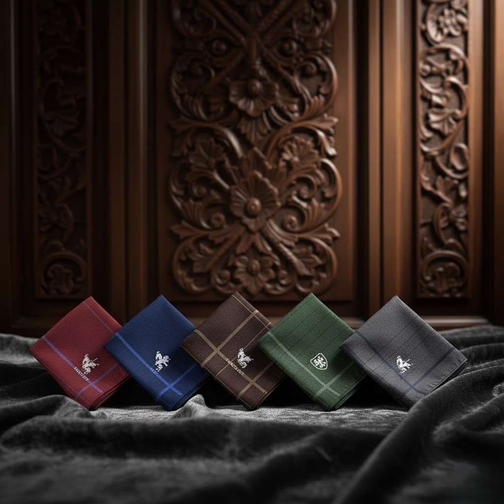 Sapu Tangan Jas Pria 6 Pcs Motif Ready Stock Warna ( Gelap ) | Sapu Tangan Pria Polos Kain Katun Pre