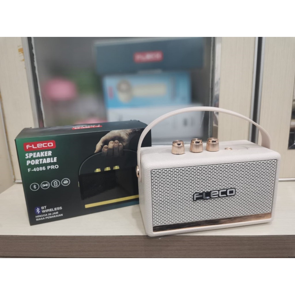 Speaker Bluetooth Portable Fleco F-4086 Play MP3 Support BT USB TF CARD FM RADIO Speaker Portable Re