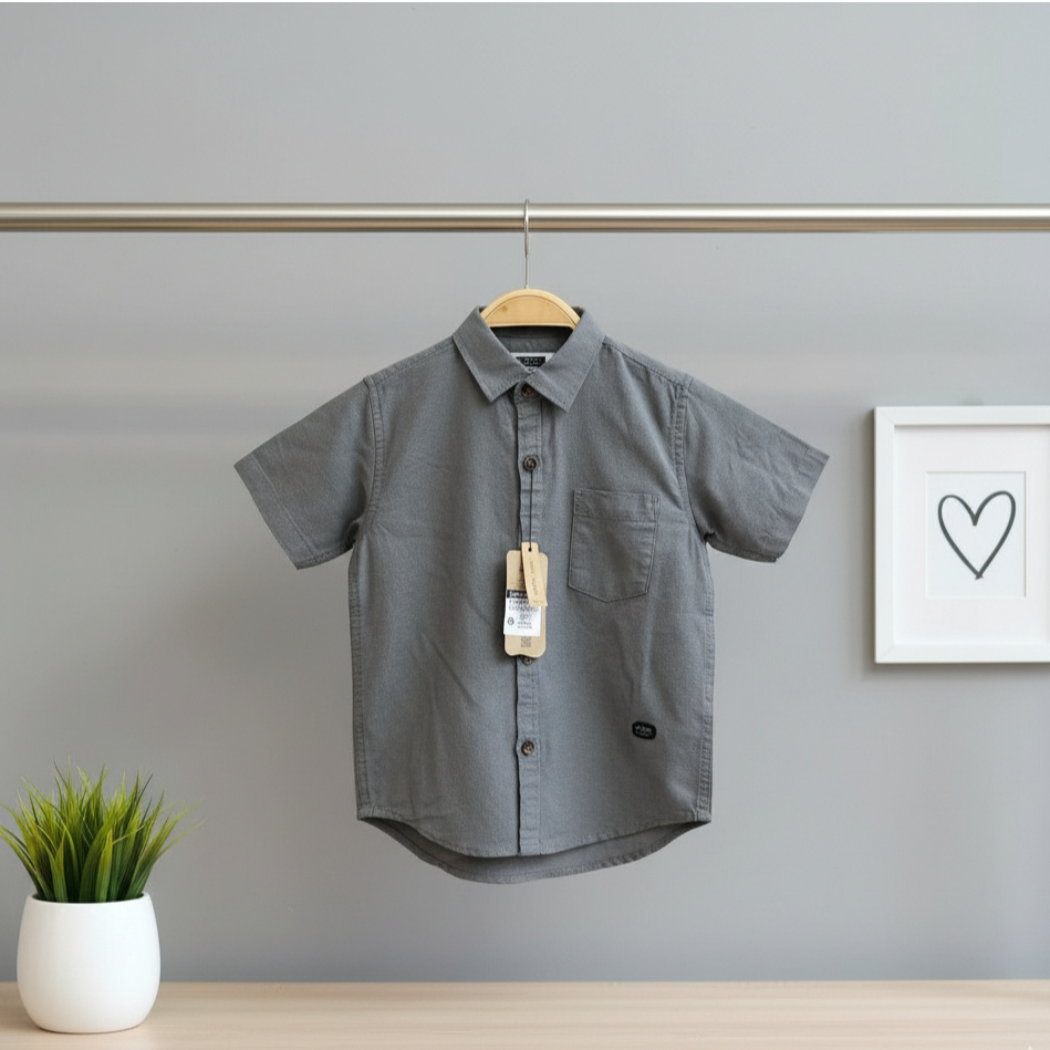 Baju Kemeja Lengan Pendek Bahan Ramsey Premium Quality - Kemeja Pendek Agera junior