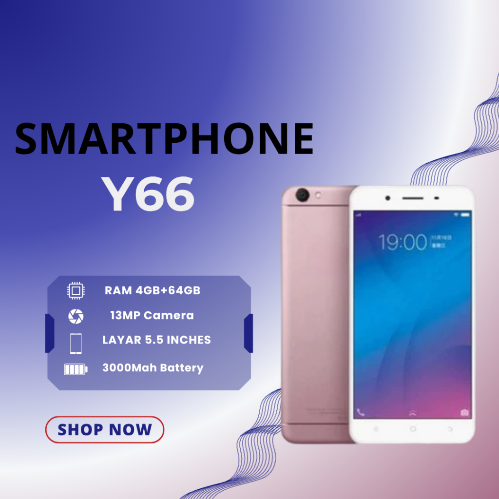 HP SMARTPHONE ADROID VIVO Y66 RAM 4GB, 64GB GARANSI 12 BULAN BATTERAY 3000mAh