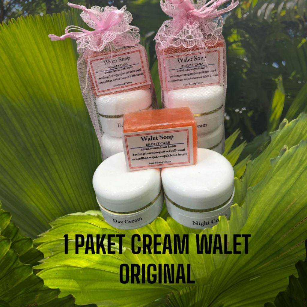 CREAM PEMUTIH WALET ORIGINAL SIANG MALAM 1 PAKET
