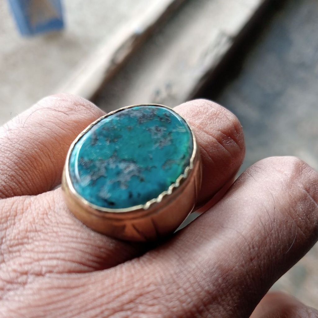 Batu Bacan Kura kura ring koin lama ,no solar