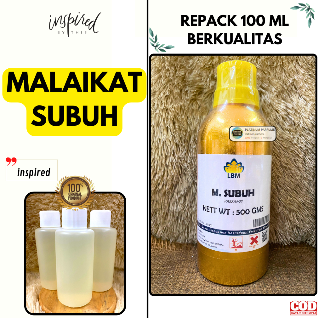 Bibit Parfum MALAIKAT SUBUH Repack 100 ML MURNI By LBM Fragrance - PERFUME Murni Tanpa Campuran - Bi