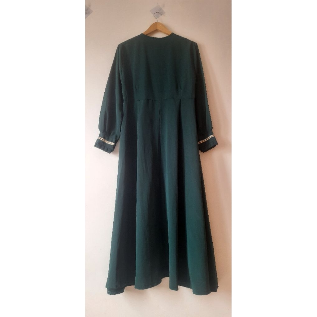 gamis remaja warna hijau emerald