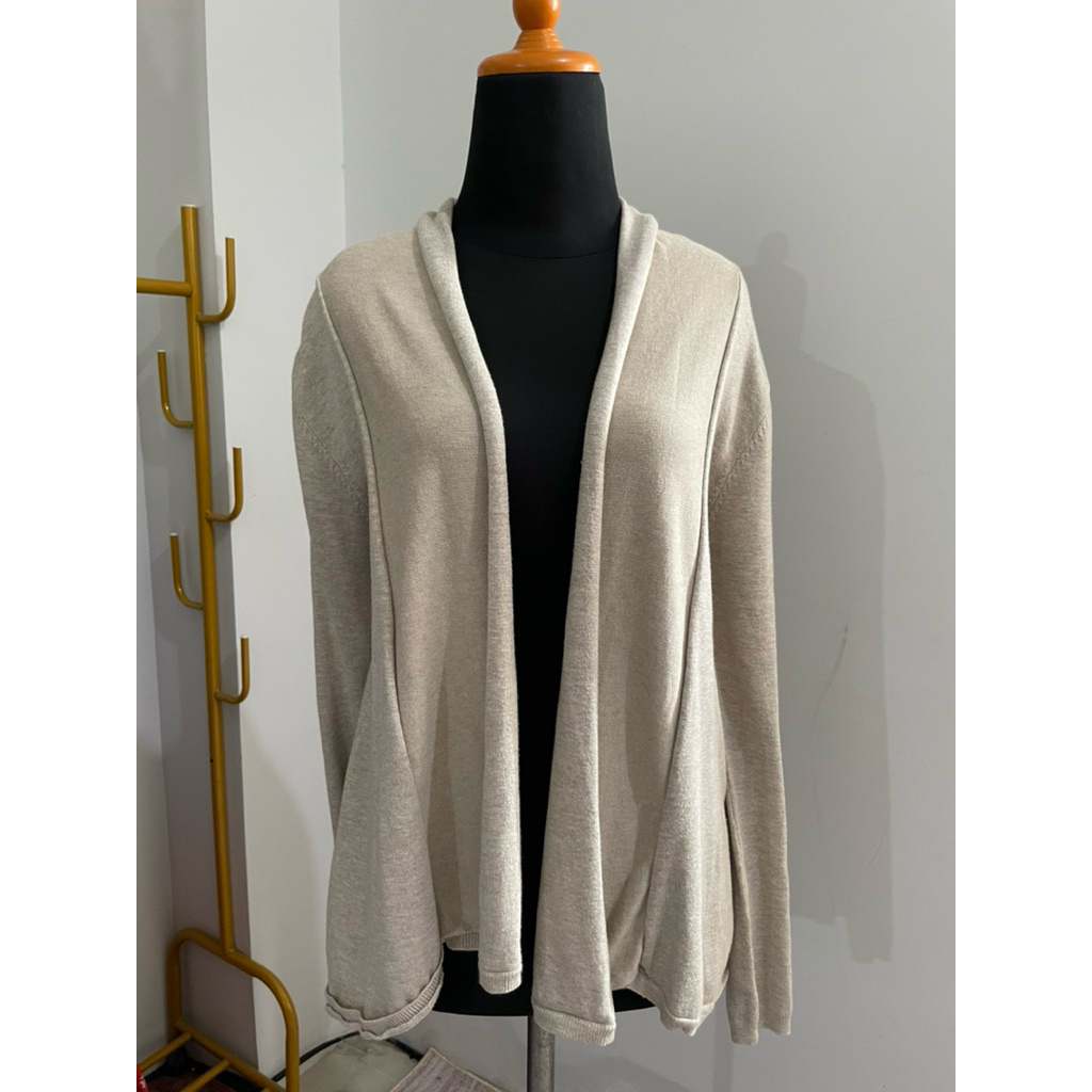 PL Zara Cardigan Wanita Outer Rajut Lembut Warna Cream