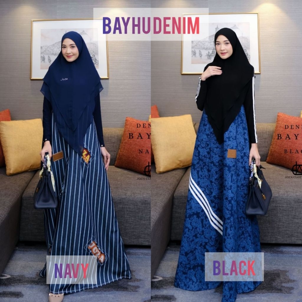 PO 5MINGGU BAYHU DENIM GAMIS DAILY DRESS SYARI BY JOZA CLOTHING