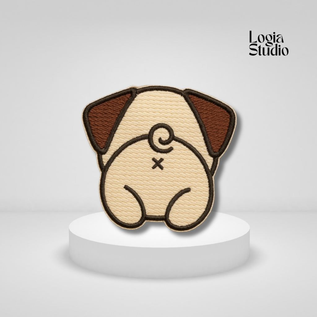 Iron Patch Bordir anjing lucu