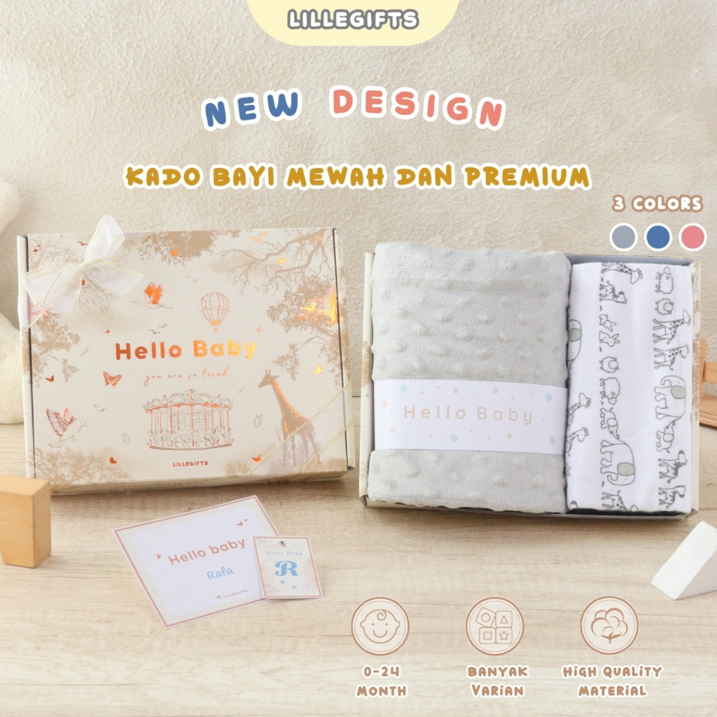 LILLEGIFTS Hampers Bayi Selimut Handuk Bedong Kado Lahiran Baby Newborn Gift Boy Girl Laki Perempuan