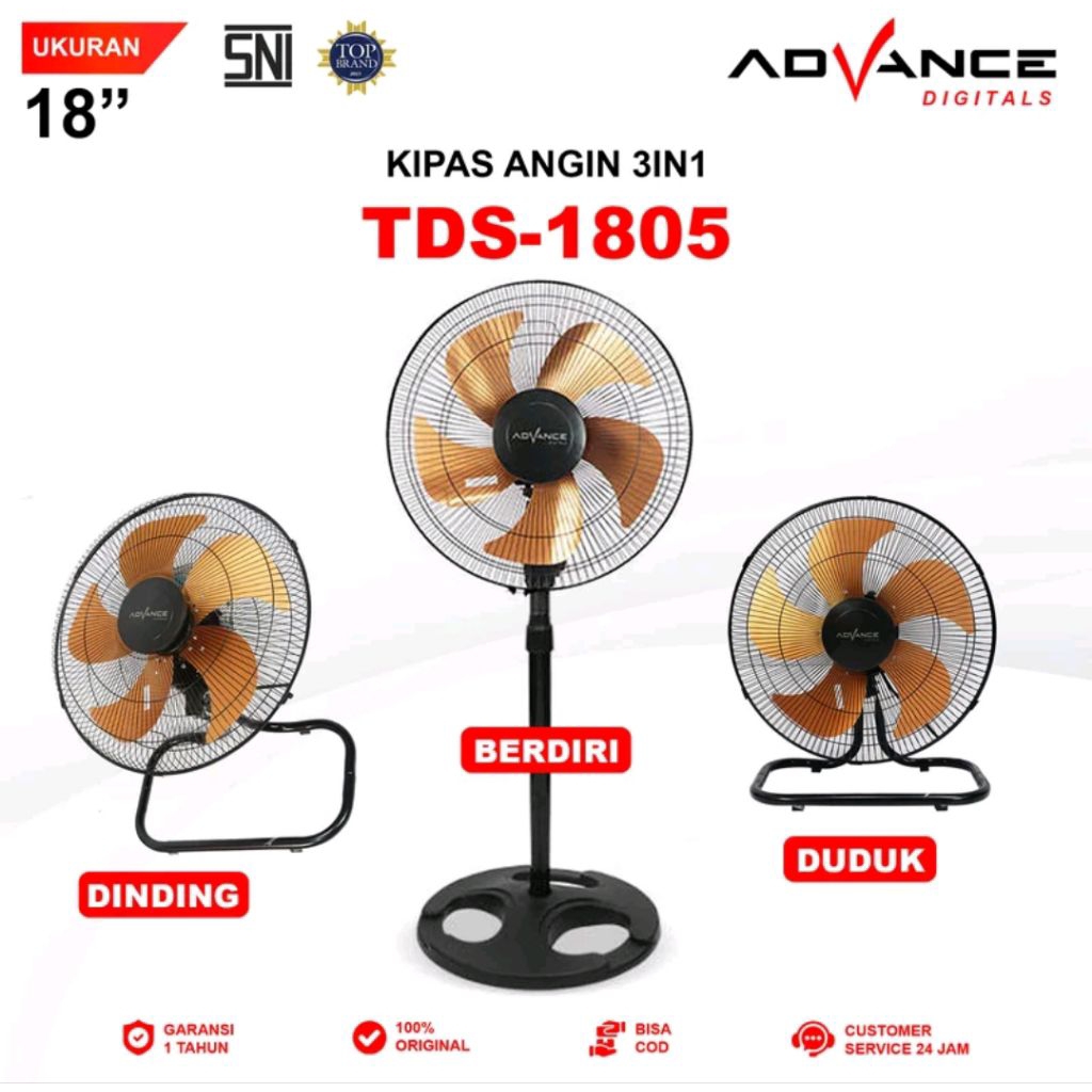 Tornado TDS-1805 Kipas Angin Advance - 3 Fungsi