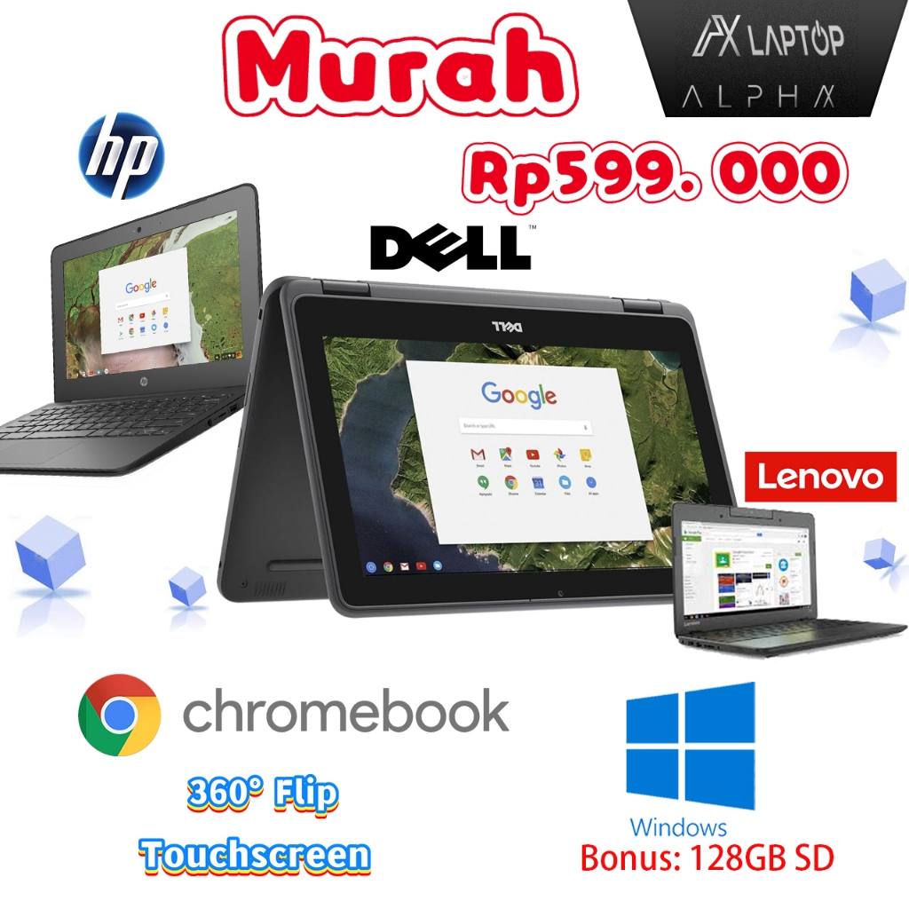 Laptop Chromebook Windows HP Dell Lenovo Asus All series Intel celeron AMD RAM 2/4GB SSD 32GB Super 