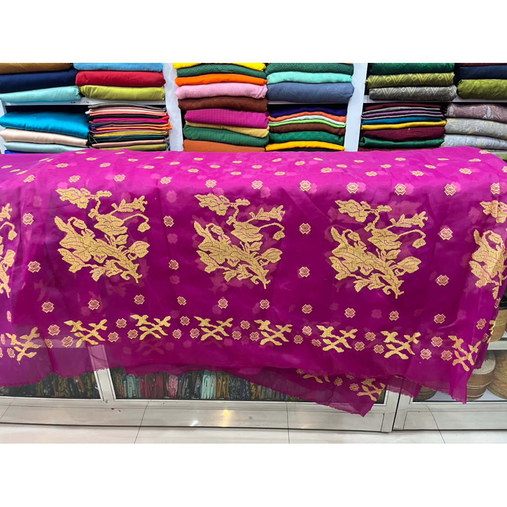 [Harga per 0.5 meter]  Kain organza motif lagosi 1 warna