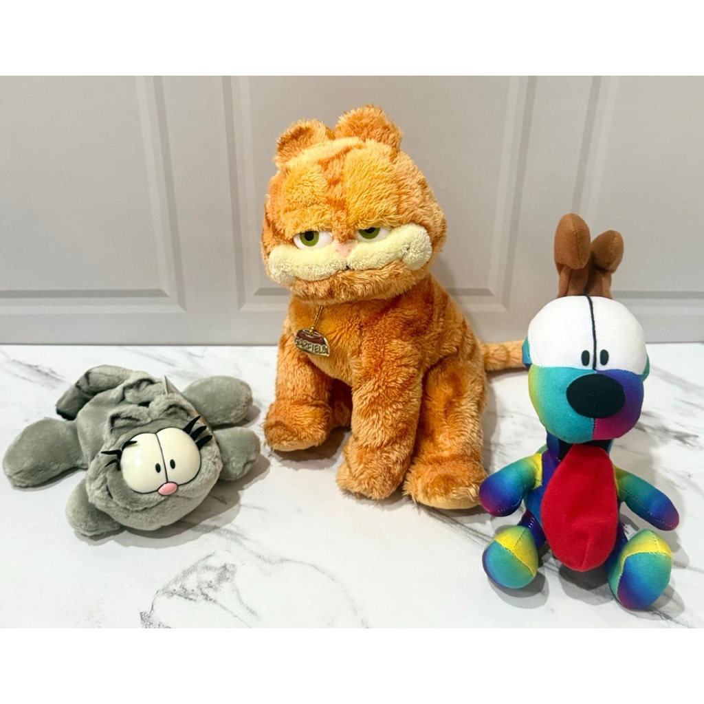 Boneka Plushie Garfield Bulu TY, Odie Motif Tie Dye, & Nermal Vintage