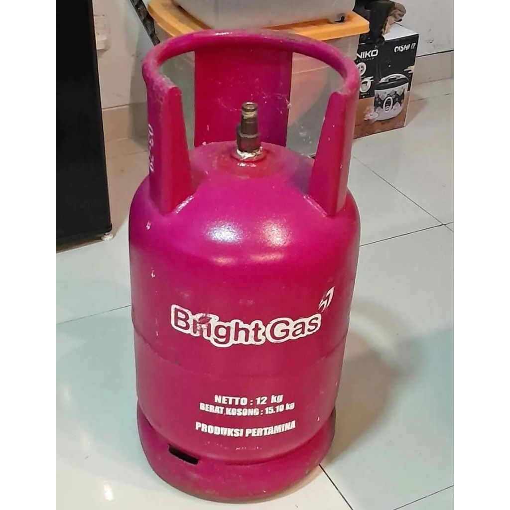 tabung gas 12 kilo kosong, tabung gas kosong, tabung gas pink, tabung gas bright