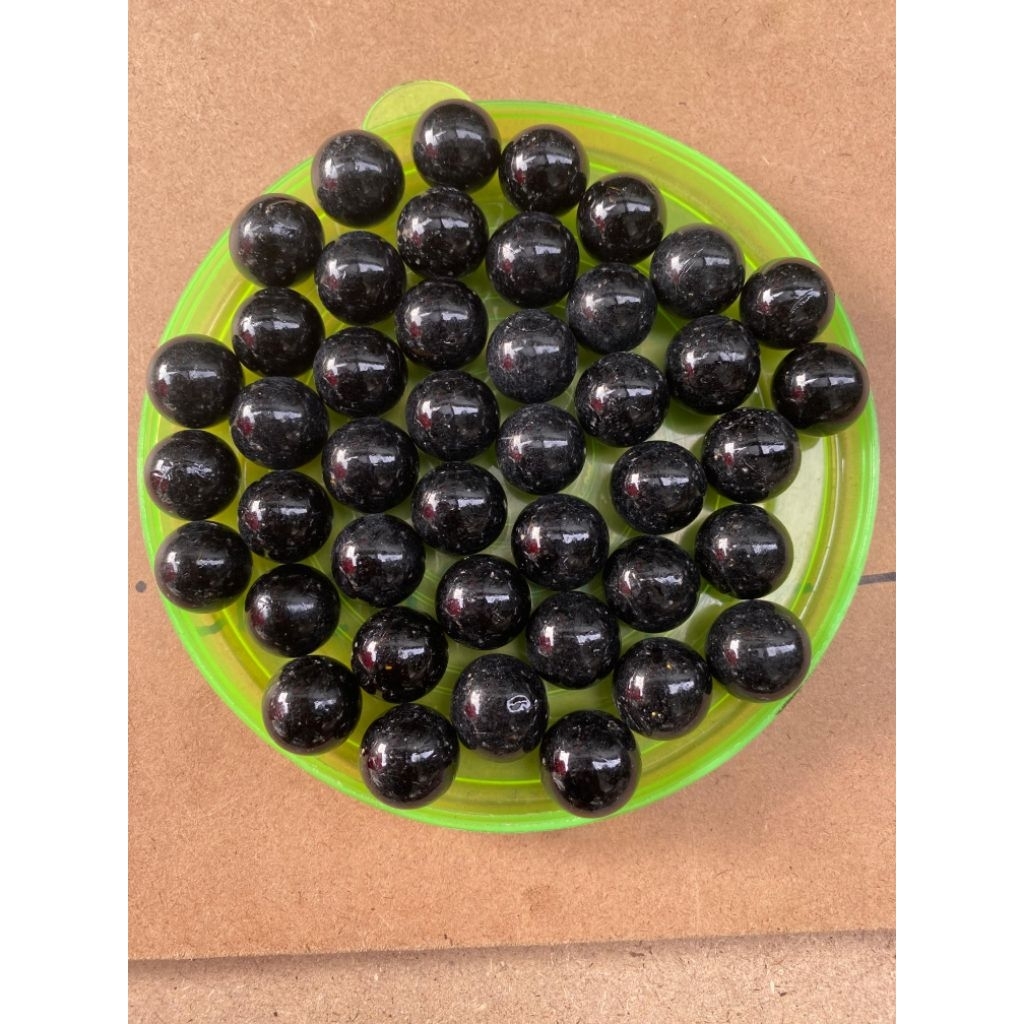 50 Biji Kelereng Kleci Ukuran Sedang Warna Hitam Polos Kelereng Keramik Hitam