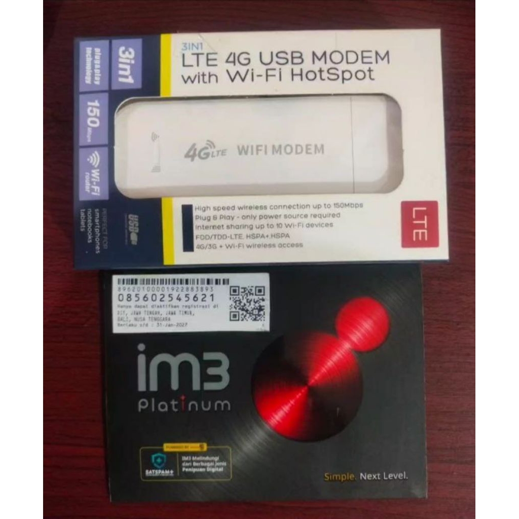 Kartu perdana indosat 1TB asli (1000gb) - masa aktif kuota 1tahun, modem usb mini