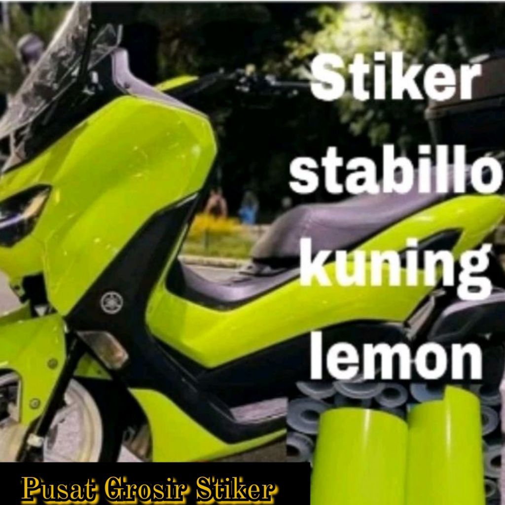 Stiker Skotlet Motor Warna Kuning Lemon Stabillo Setiker Sekotlet Hijau Muda Stabilo Sticker Scootli