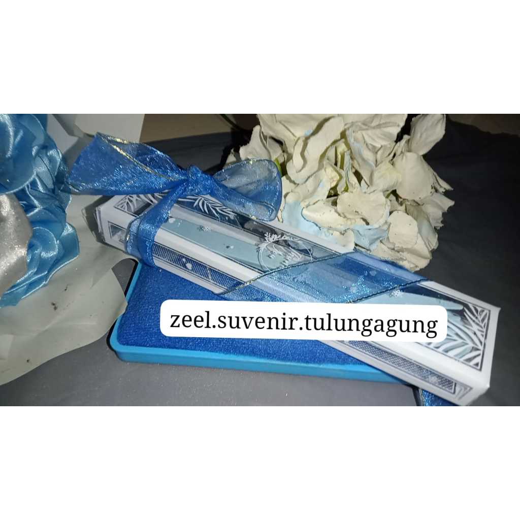 Suvenir sendok Garpu Sumpit Plastel Hiasan Pita Glitter | [100 pcs]Tulungagung