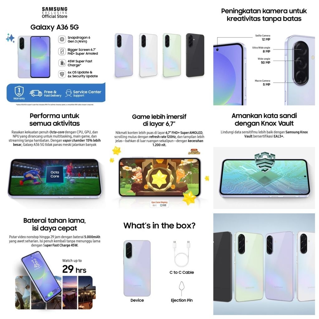 Samsung Galaxy A36 5G Smartphone 8GB 256GB