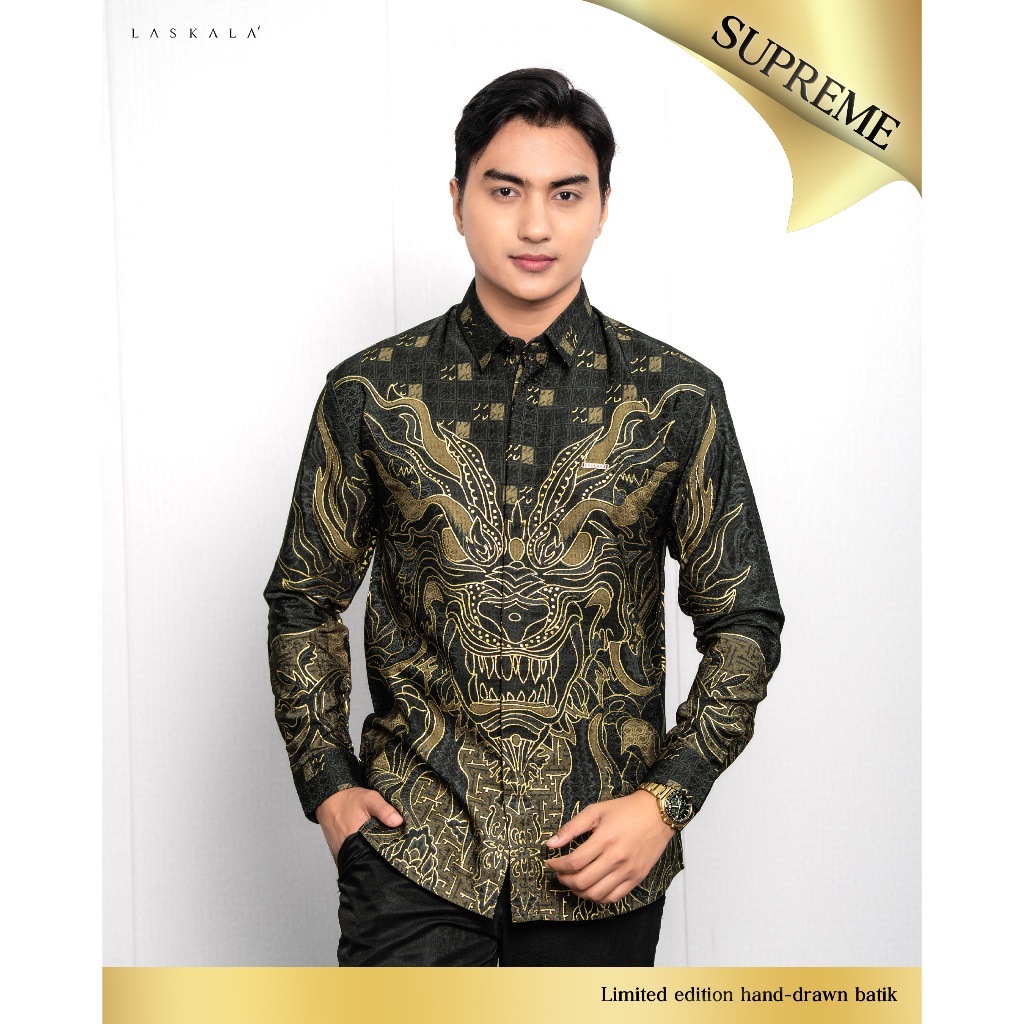 Laskala Batik Premium Gunadipa Kemeja Batik Tulis Pria Slimfit Lengan Panjang