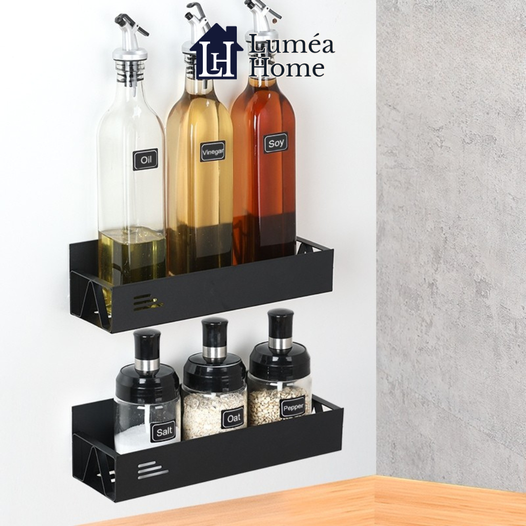 Rak Besi Magnet Bumbu Dapur - Rak Besi Magnetic Kulkas - Rak Magnet Tempel Samping Kulkas Serbaguna