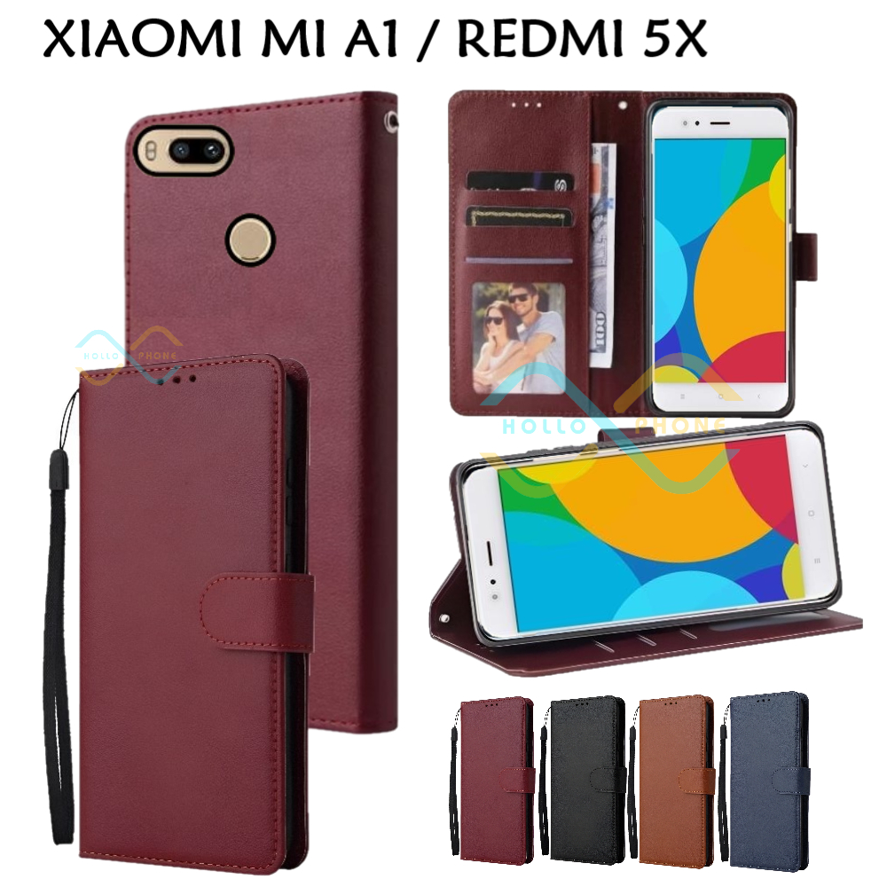 Flip Case Xiaomi MI A1/Redmi 5X Dompet Wallet Leather Case Premium Casing Hp Xiaomi MI A1/Redmi 5X