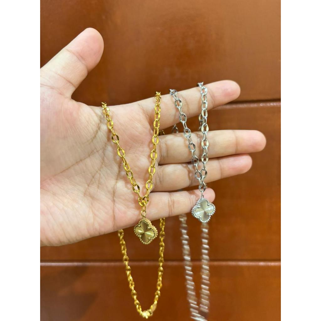 Kalung Nori Kaca Liontin Shimer Jumbo Titanium Lobster Kode Embos 750