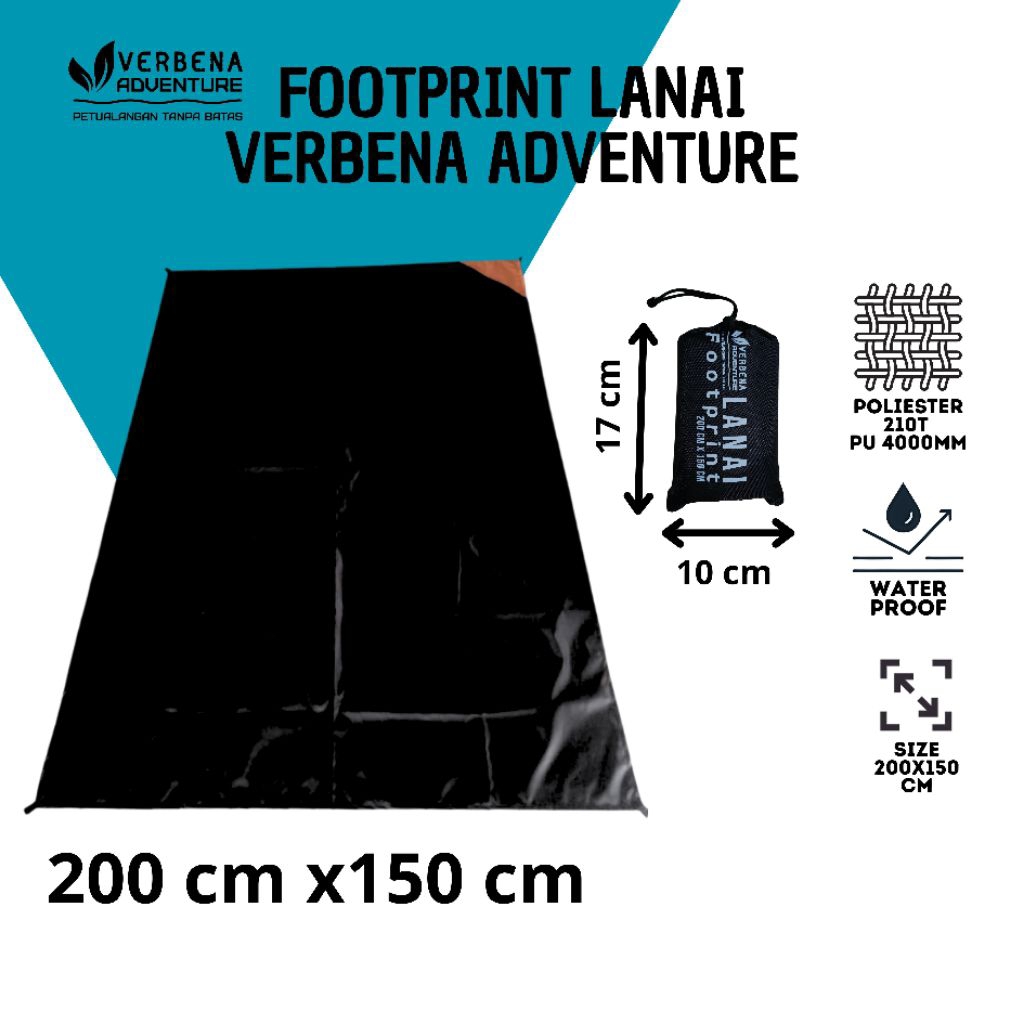 Verbena Adventure ll Footprint seam seal alas tenda tikar lipat tikar camping waterproof footprint t