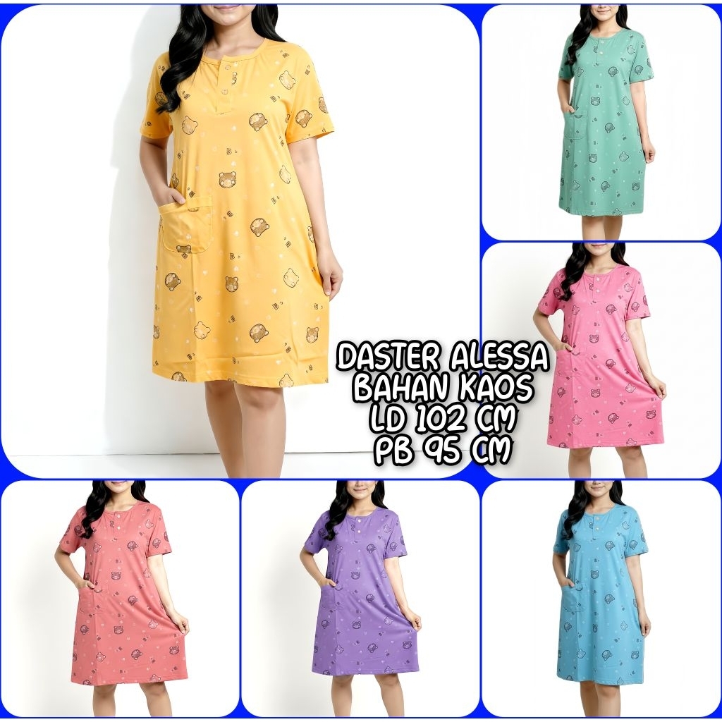 Daster Wanita isi 3 pcs Bahan Kaos Daster Dewasa Kekinian