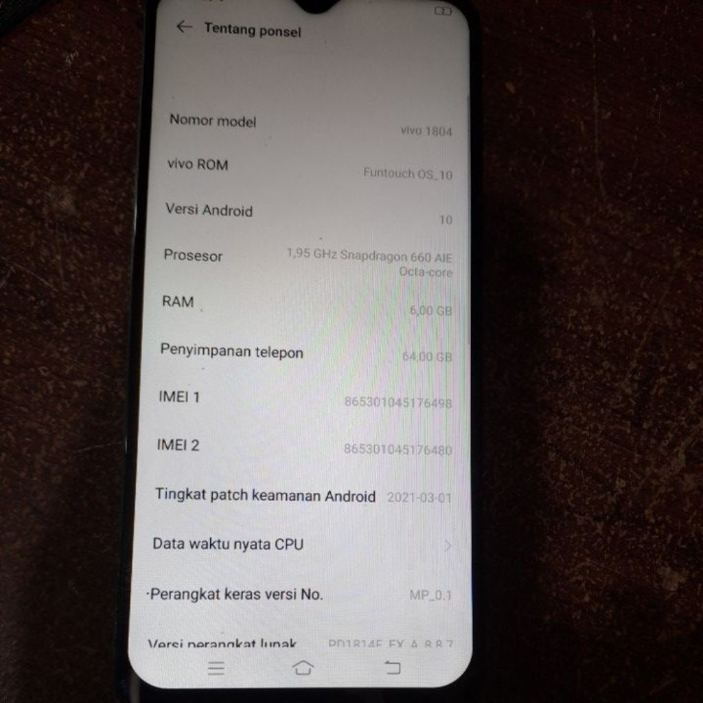 mesin vivo v11 pro normal.