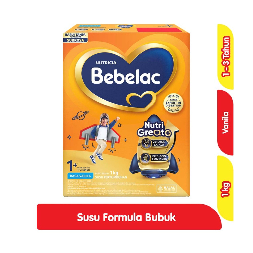 Bebelac 1+ GroGreat+ Susu Bubuk Pertumbuhan Anak Vanila 1 kg