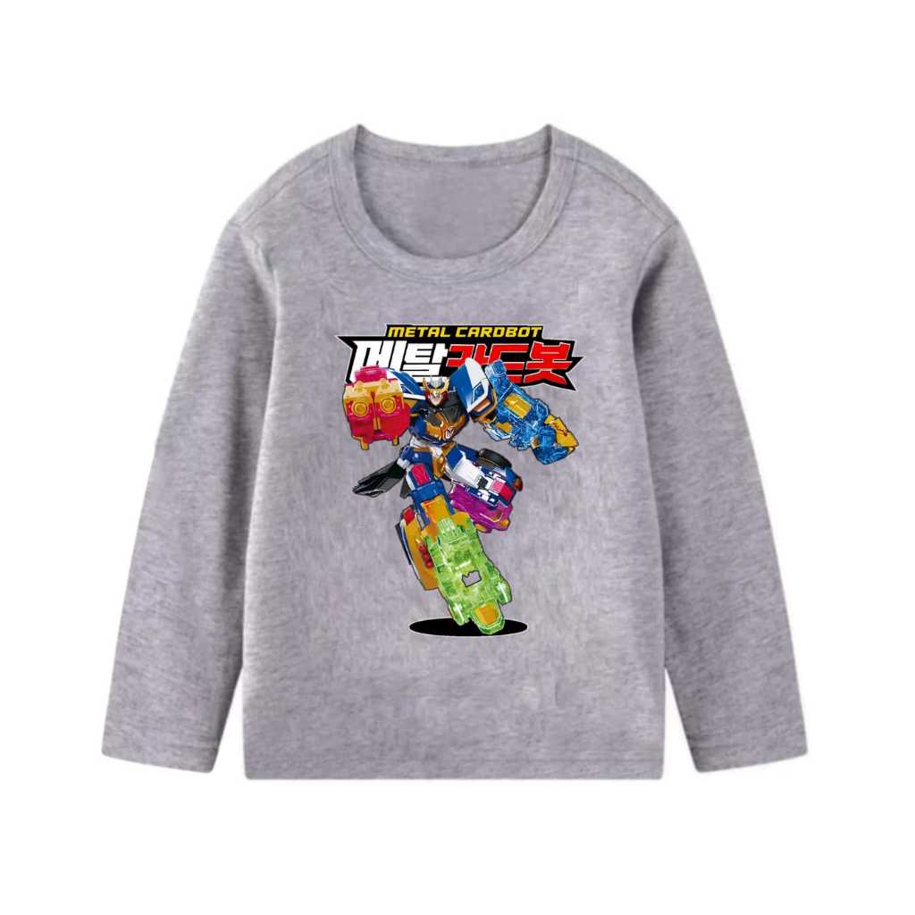 COD Baju Kaos ,Motif CARDBOT METAL Atasan Usia 1-12 Tahun Anak Laki Laki Perempuan Oblong Lengan Pan