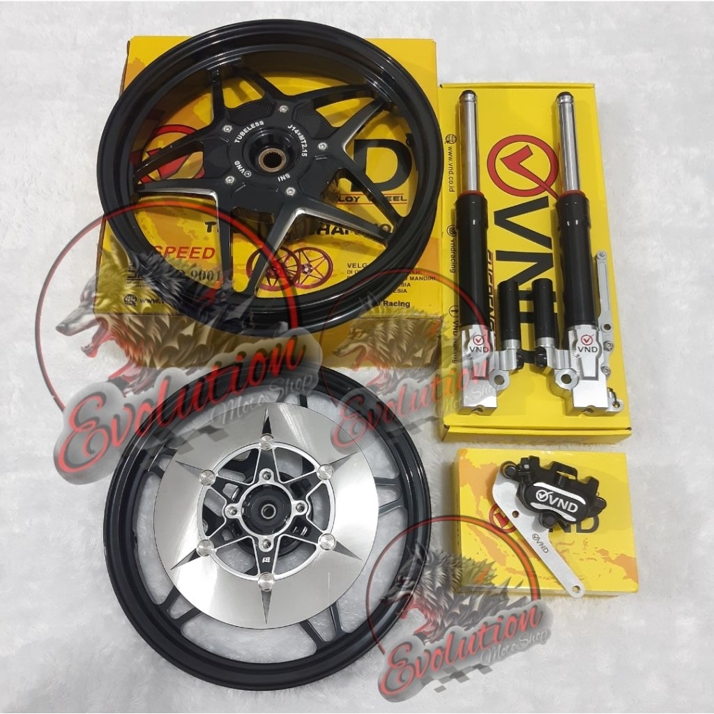 Paketan full komplit VND shock+velg VARIO125 BEAT SCOOPY GENIO VARIO110 VARIO150 PNP paketan full ko