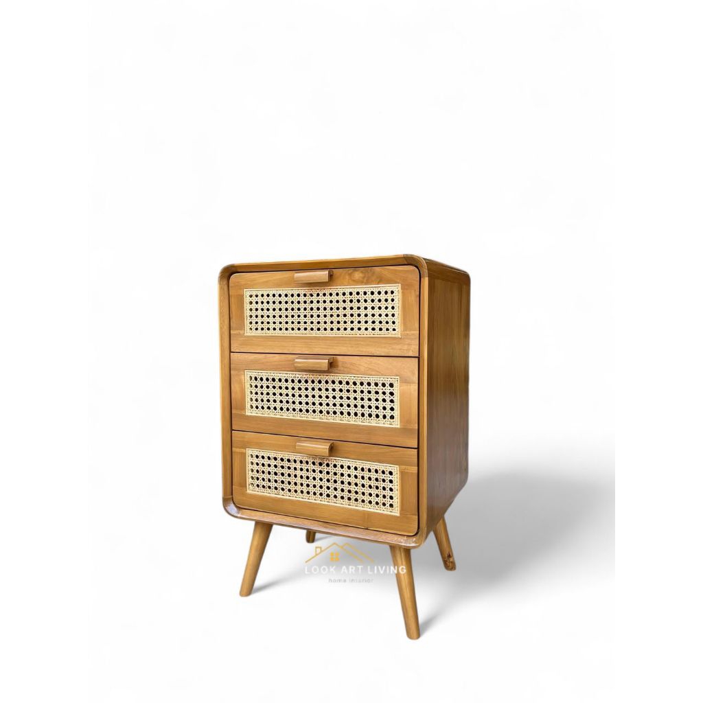 Lookartliving Nakas Retro Jati Rotan / Nakas Rotan / Nakas Rotan Laci 3