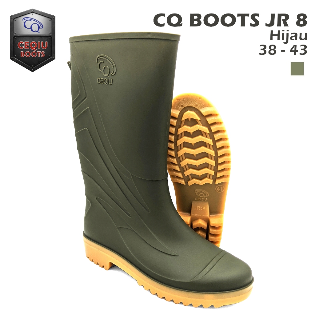 Katzz - CQ Boots JR 8 GoGreen Boot Panjang Sepatu Boots Hijau Tahan Air & Anti Slip untuk Konstruksi