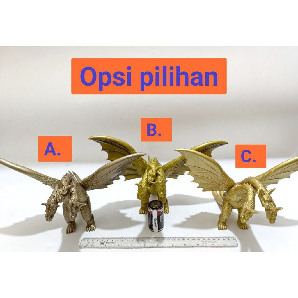 Vintage 1998 toho bandai sofubi godzilla movie monster series king ghidorah gidhorah gidora chrome k