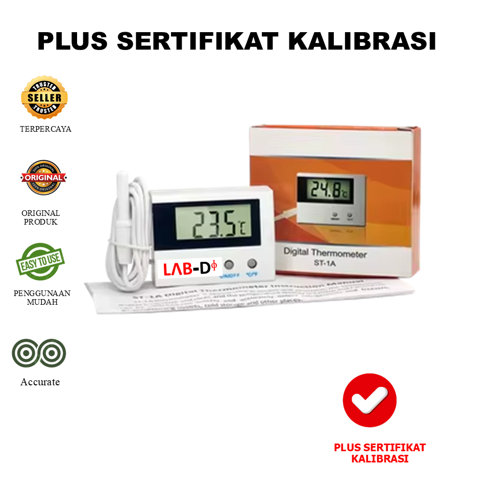 Thermometer Digital LAB-D ST-1A Chiller Kulkas Freezer Thermometer With Probe Sama Dengan ELITECH