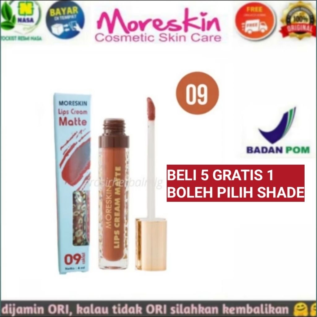 PROMO SALE LIPCREAM LC09CM MORESKIN ORIGINAL NASA EXP 2026/2027/ LC09CM DIJAMIN ORI/ lipstik moreski