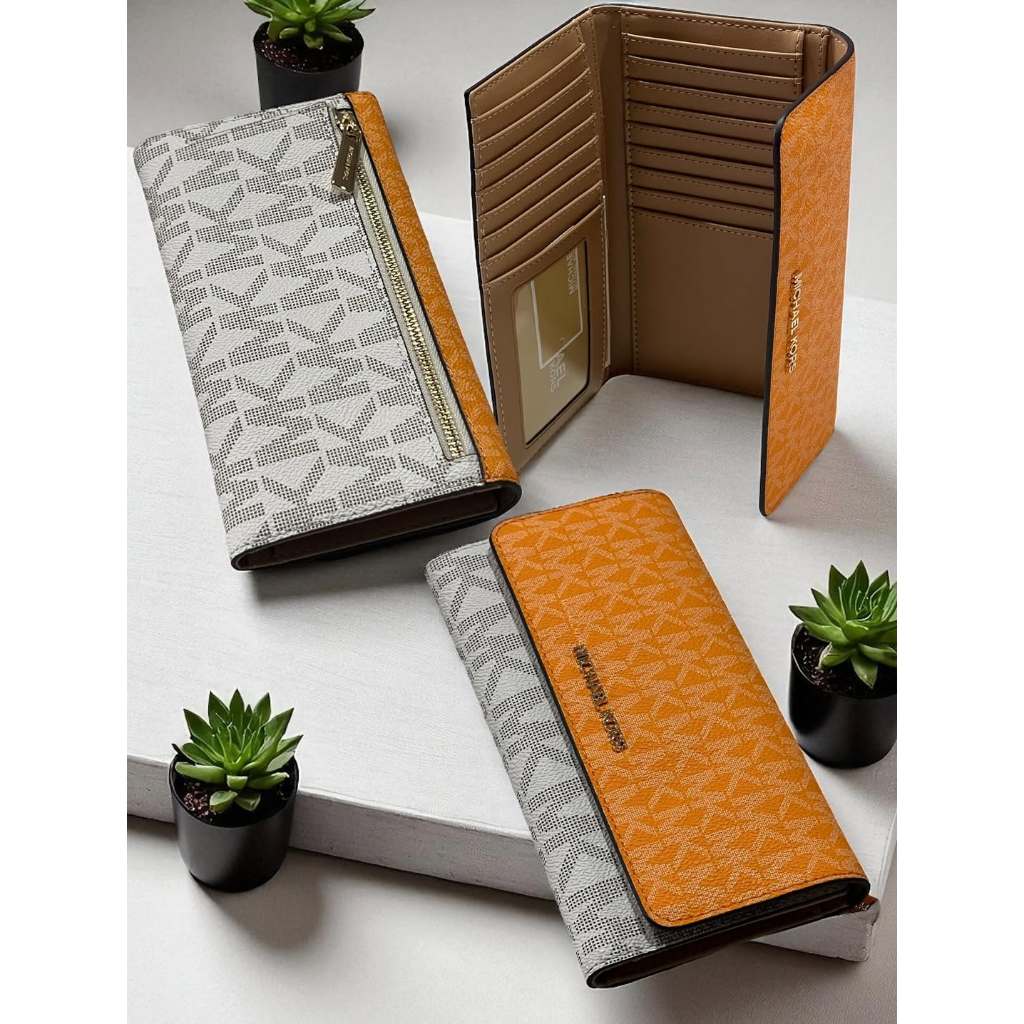 dompet panjang cewek michael kors orange kd002 reday stock