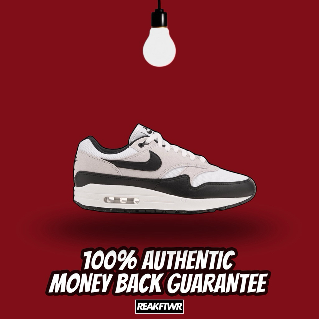 Nike Air Max 1 Essential White Pure Platinum Black 100% Authentic [FZ5808-102]