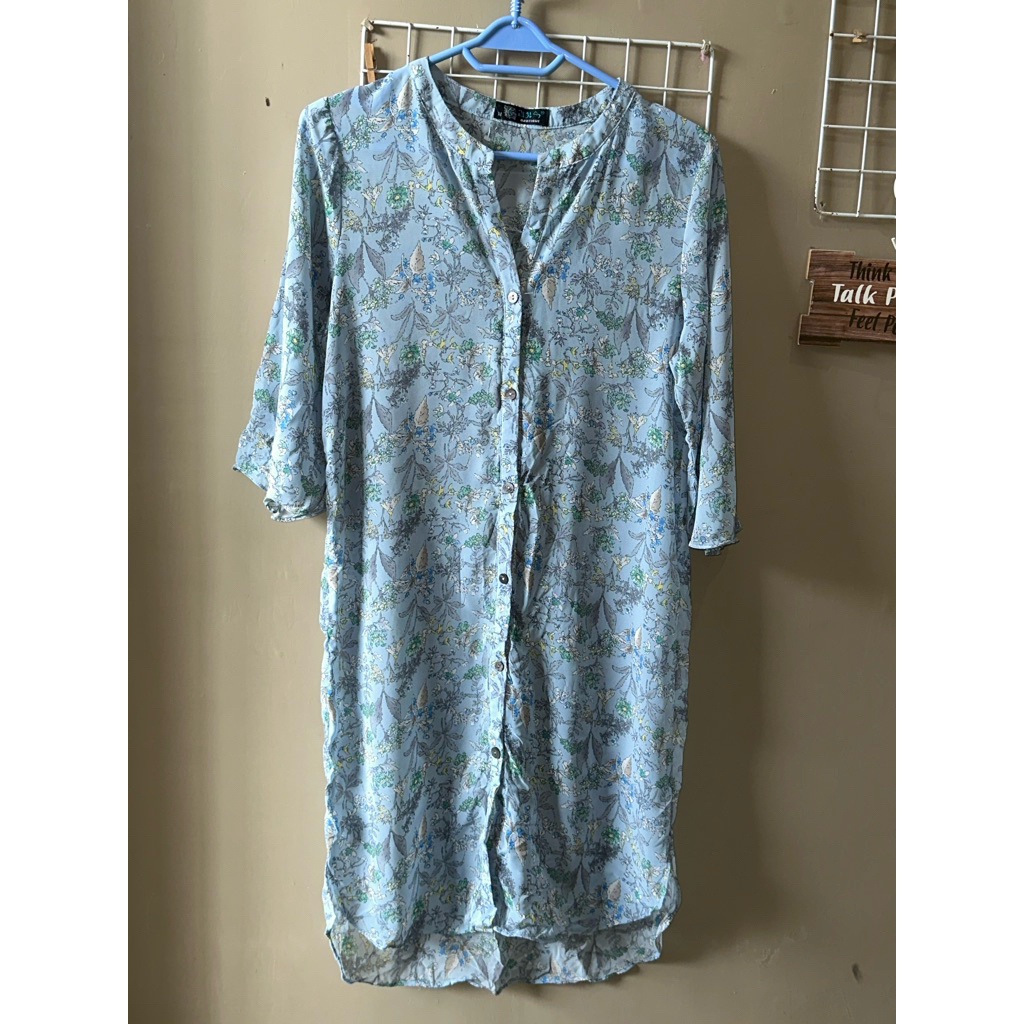 Outer Sifon Bunga Vintage Baby Blue