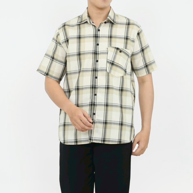 Kemeja Pria Hem Lengan Pendek Kotak-Kotak 047