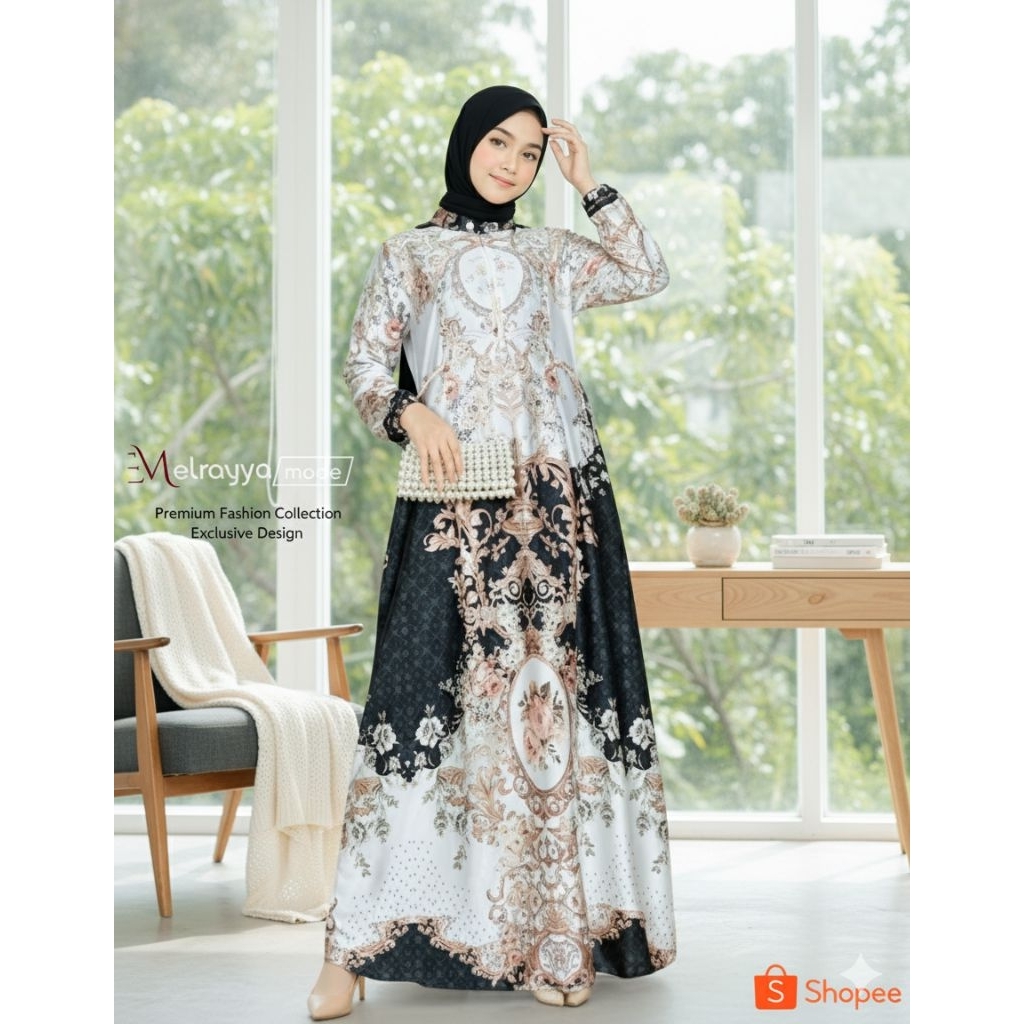 Gamis Silk Premium Motif Sultan Mewah Elegan | Baju Gamis Muslim Anak Perempuan Silk Premium Mewah