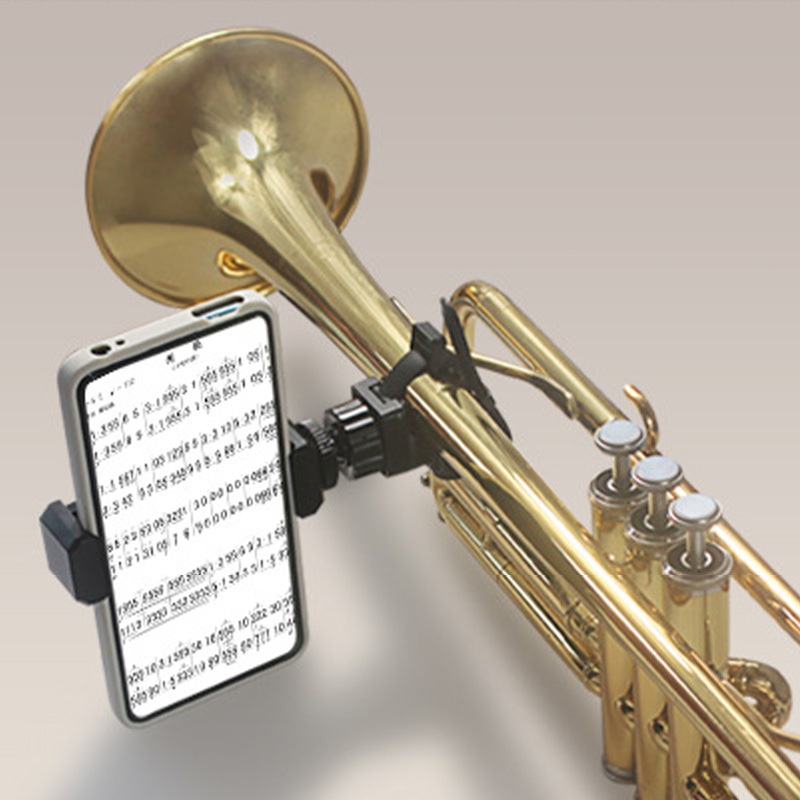 Dapat disesuaikan Clip Penahan Ponsel untuk Alat Musik Tiup dengan Desain Rotasi 360° Cocok untuk Te