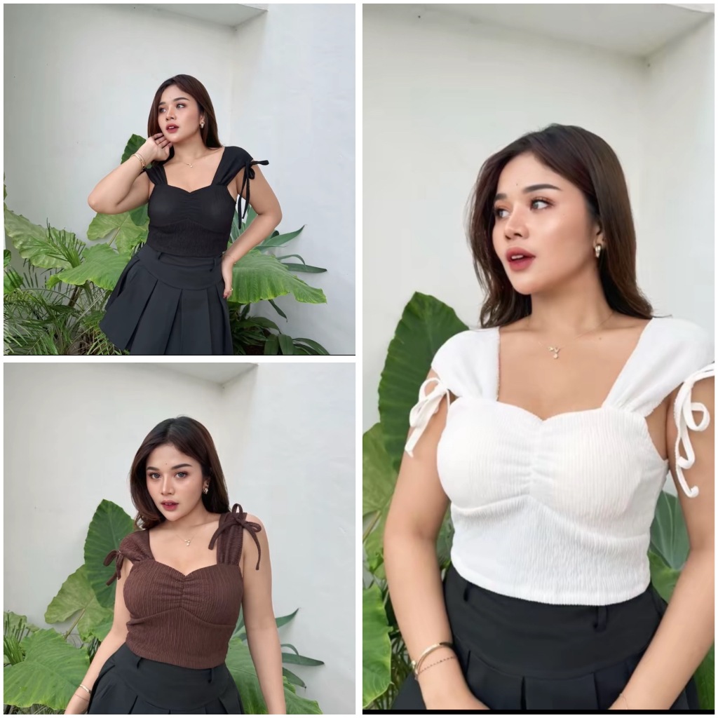 Maria Top Atasan Wanita Croptop Bahan Knip