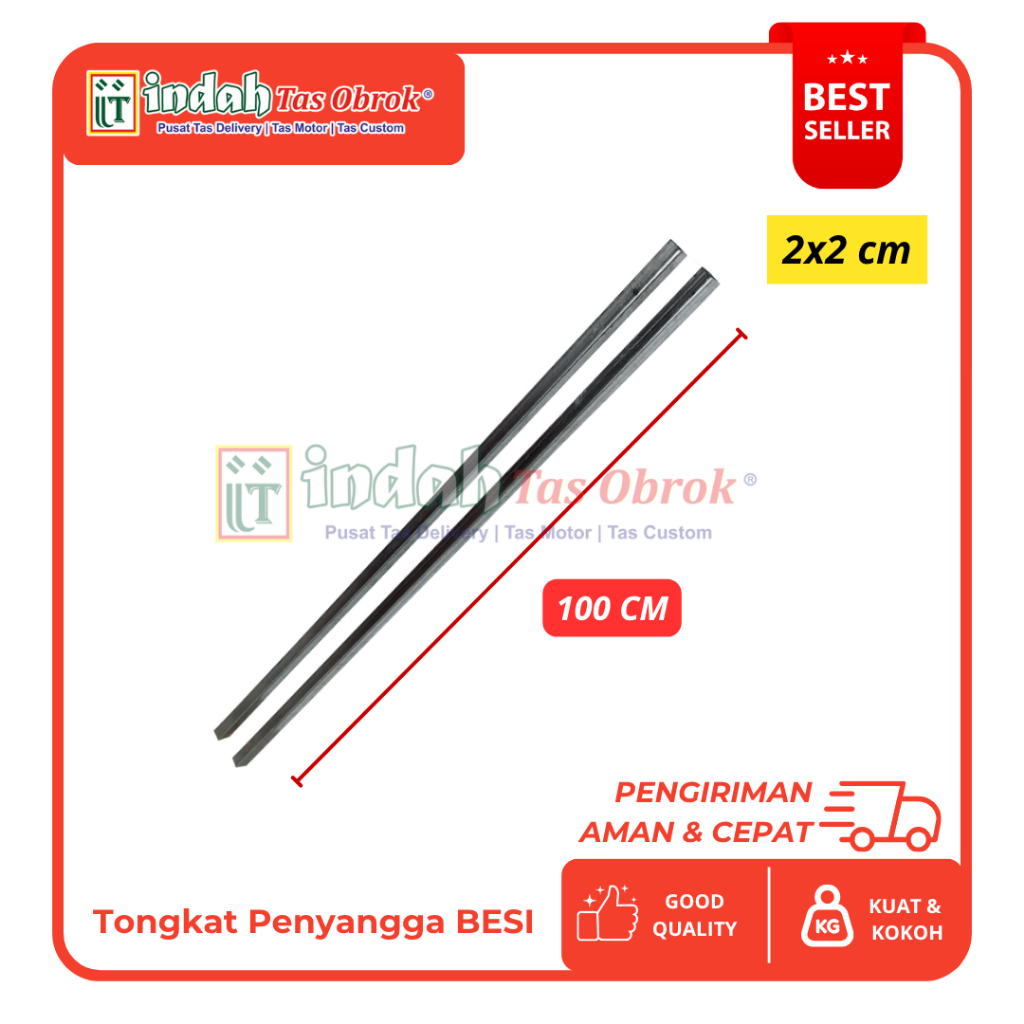 INDAH Tas Obrok - TONGKAT BESI PENYANGGA TONGKAT TAS OBROK MOTOR TAS KURIR TAS POS MOTOR SADDLE BAG 