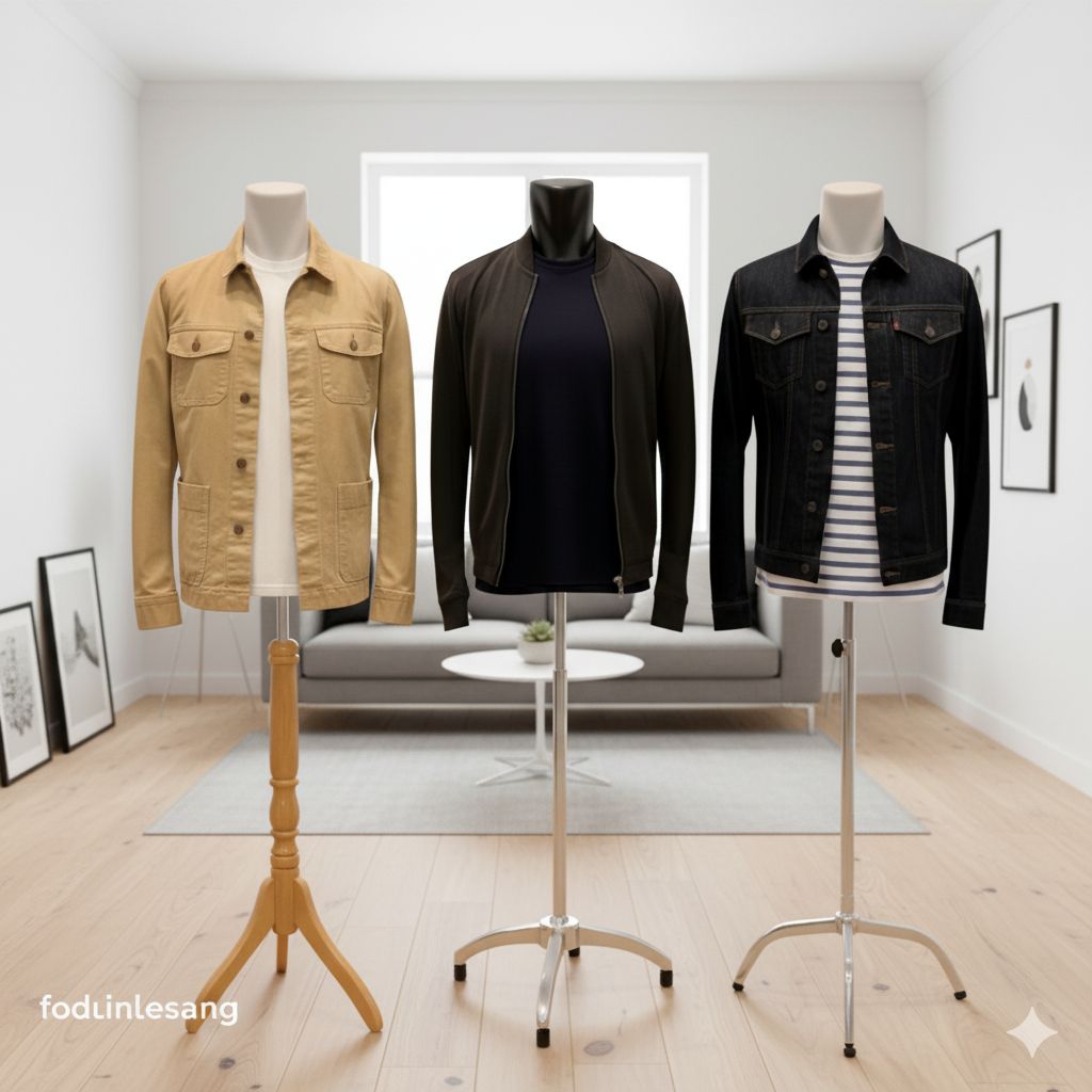 Manekin Patung Baju Laki Laki Set Penyangga- Patung Baju OTOT butek Set