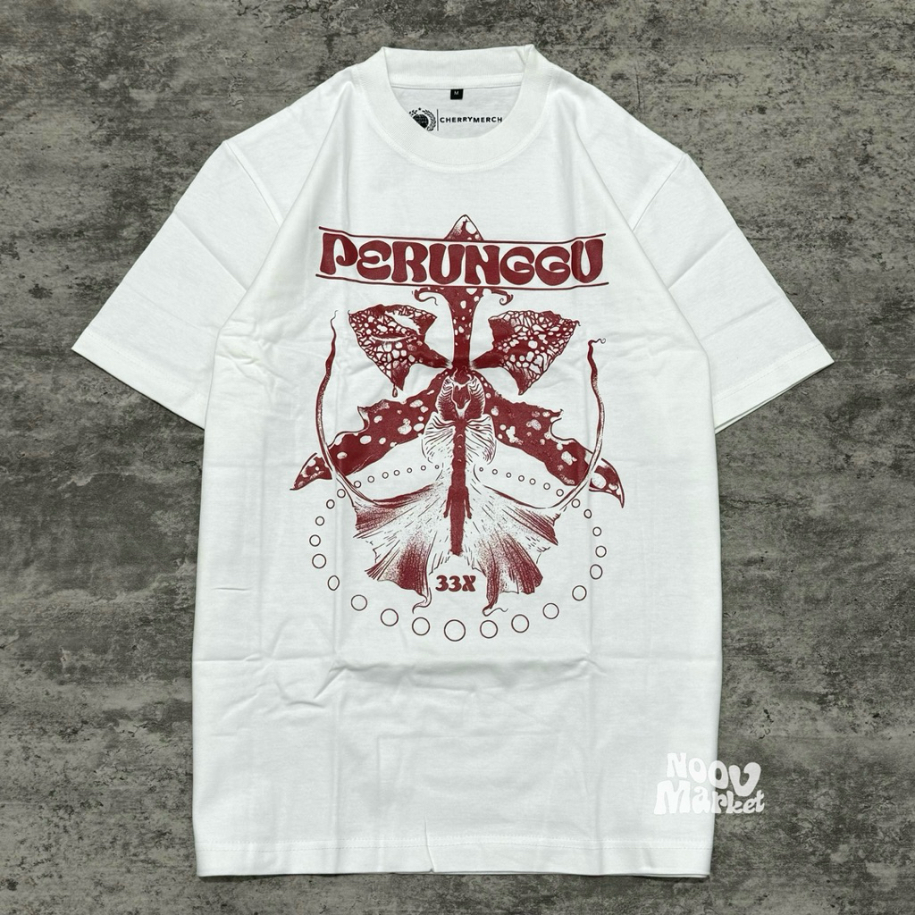 noov music merch Perunggu - 33x Red Tshirt - White | Official Merchandise | Noov Music Merchandise K