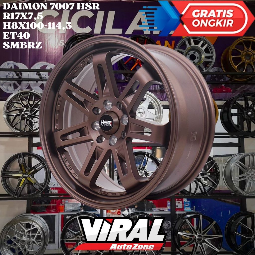 Velg Pelek HSR Daimon Ring 17 R17 Untuk Pelak Mobil Carens, Aerio, Spin, Vios