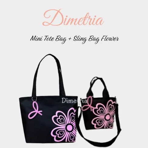 DIMETRIA - BELI 1 GRATIS 1 Mini Tote Bag Mini Sling Bag Tas Selempang Tas Jinjing Tote Bag Wanita Ta